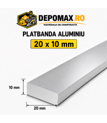 Platbanda aluminiu 20 x 10 mm, 6 metri (EN-AW 6060)
